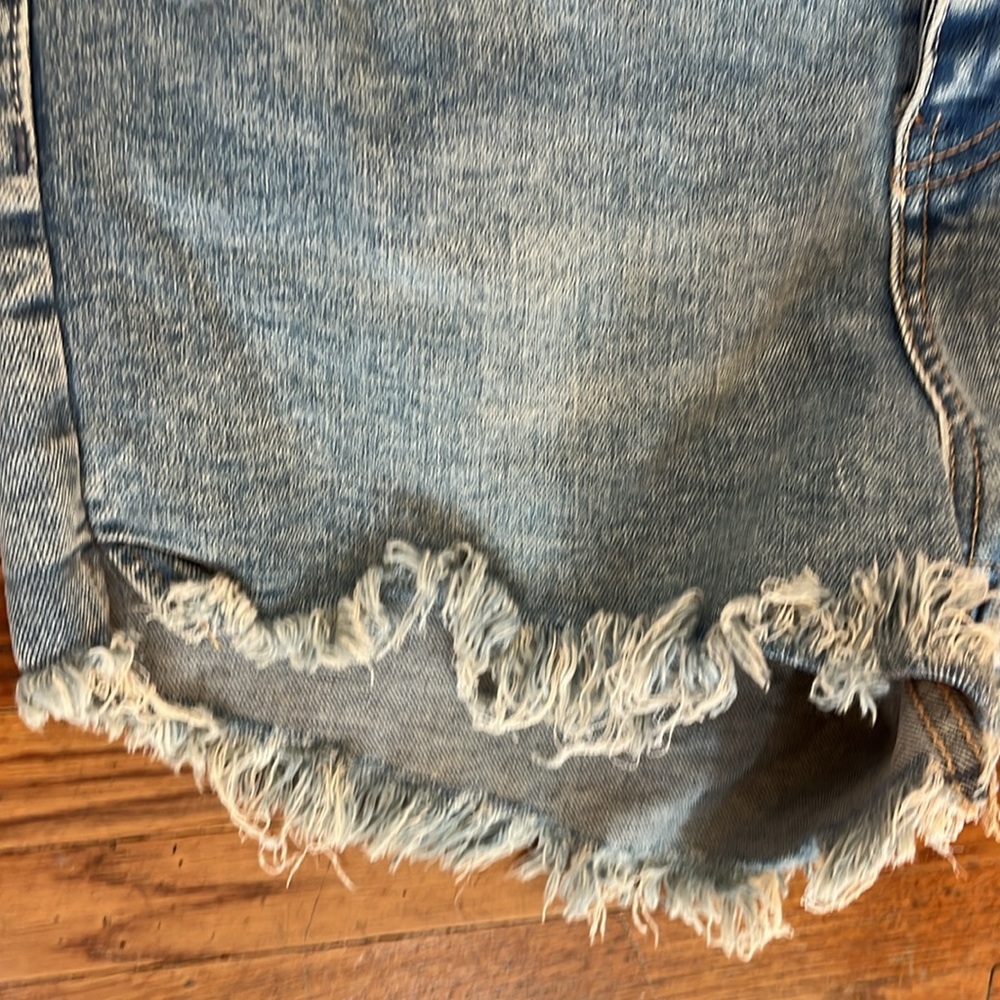 Free People Curvy High Waist Denim Shorts In light Blue wash 27 - Picture 8 of 9